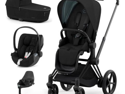 Cybex ePriam Complete Travel System - Matt Black / Sepia Black
