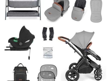Ickle Bubba Stomp Luxe (Cirrus) Travel System with Bubba & Me - Black / Pearl Grey / Tan