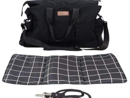 Mountain Buggy Double Satchel With Clips, Change Mat - Grid