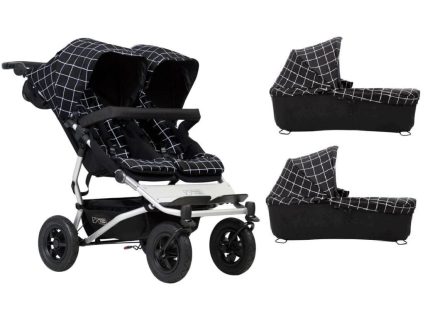 Mountain Buggy Duet with 2 X Carrycot Plus - Grid