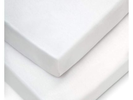 Mamas & Papas Cot Bed Fitted Sheets 2 Pack - White