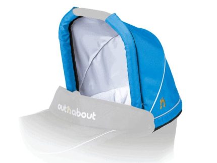 Out n About Double Carrycot Hood Fabric - Lagoon Blue