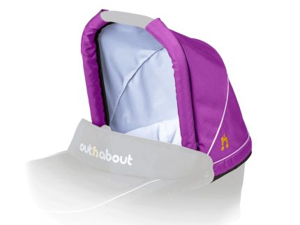 Out n About Double Carrycot Hood Fabric - Purple Punch