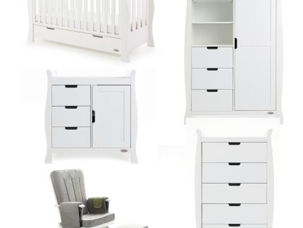 Obaby Stamford Luxe 5 Piece Room Set White
