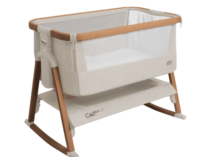 Tutti Bambini CoZee Air Bedside Crib - Scandinavian Walnut/Ecru