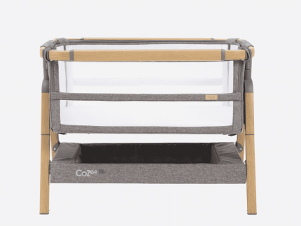 Tutti Bambini Cozee XL Bedside Crib and Cot - Oak/Charcoal